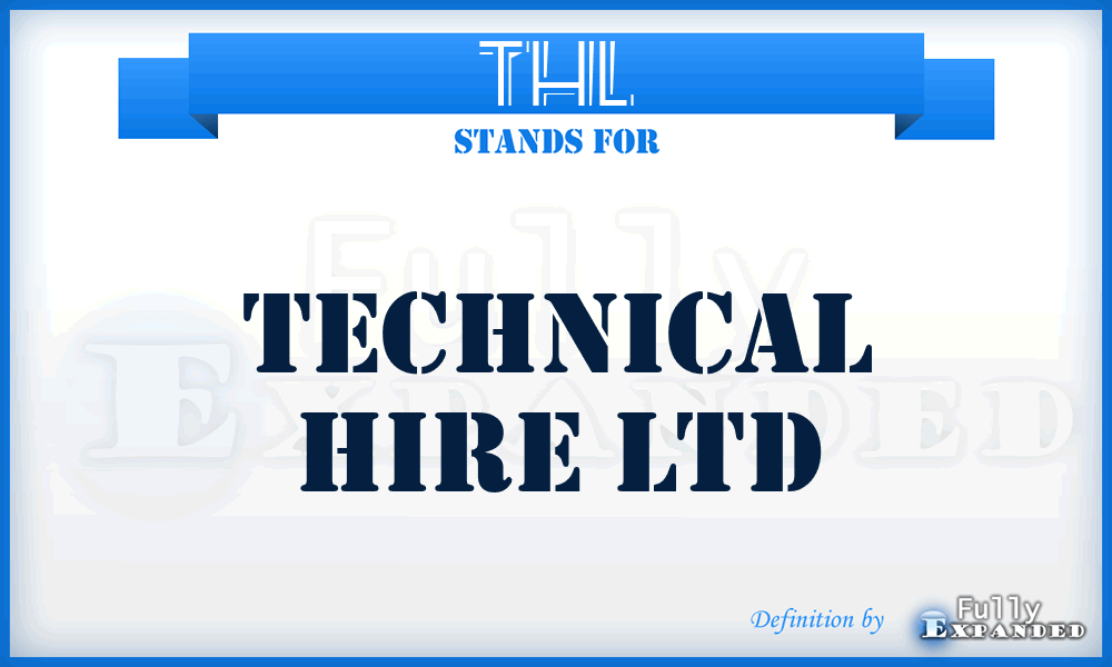 THL - Technical Hire Ltd