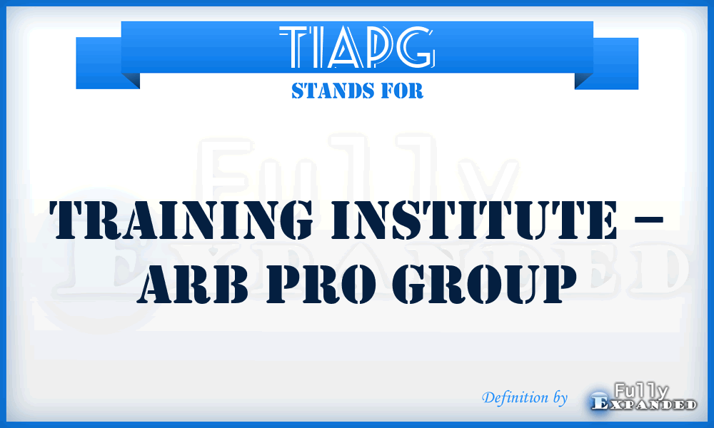 TIAPG - Training Institute – Arb Pro Group