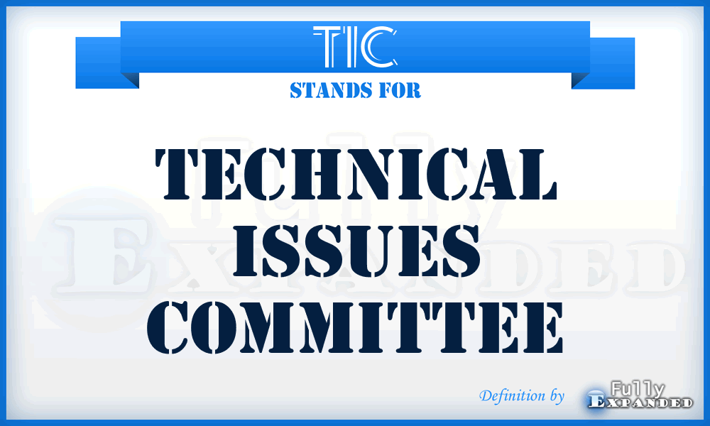 TIC - Technical Issues Committee