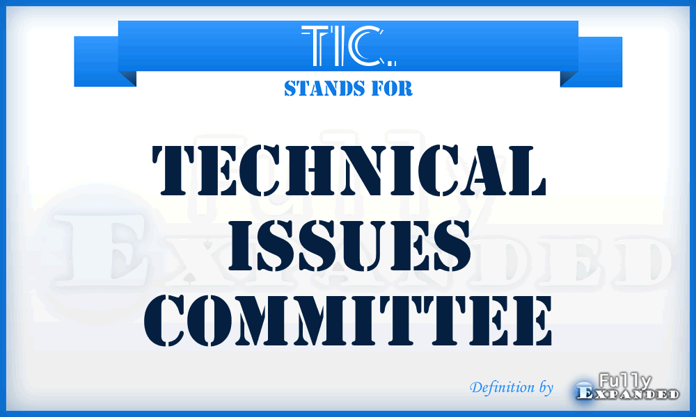 TIC. - Technical Issues Committee