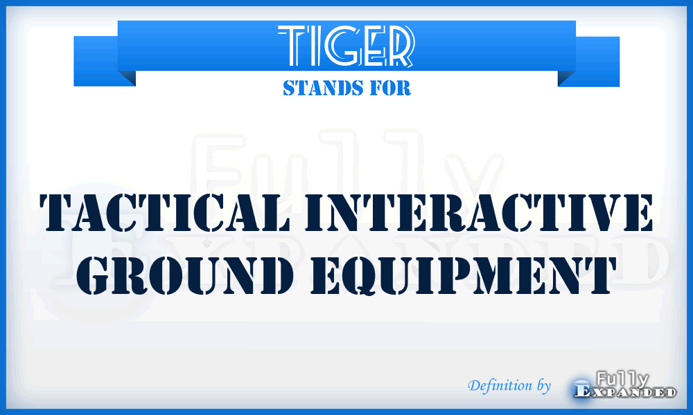 TIGER - Tactical Interactive Ground Equipment