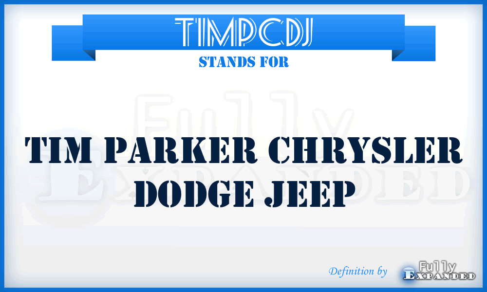 TIMPCDJ - TIM Parker Chrysler Dodge Jeep