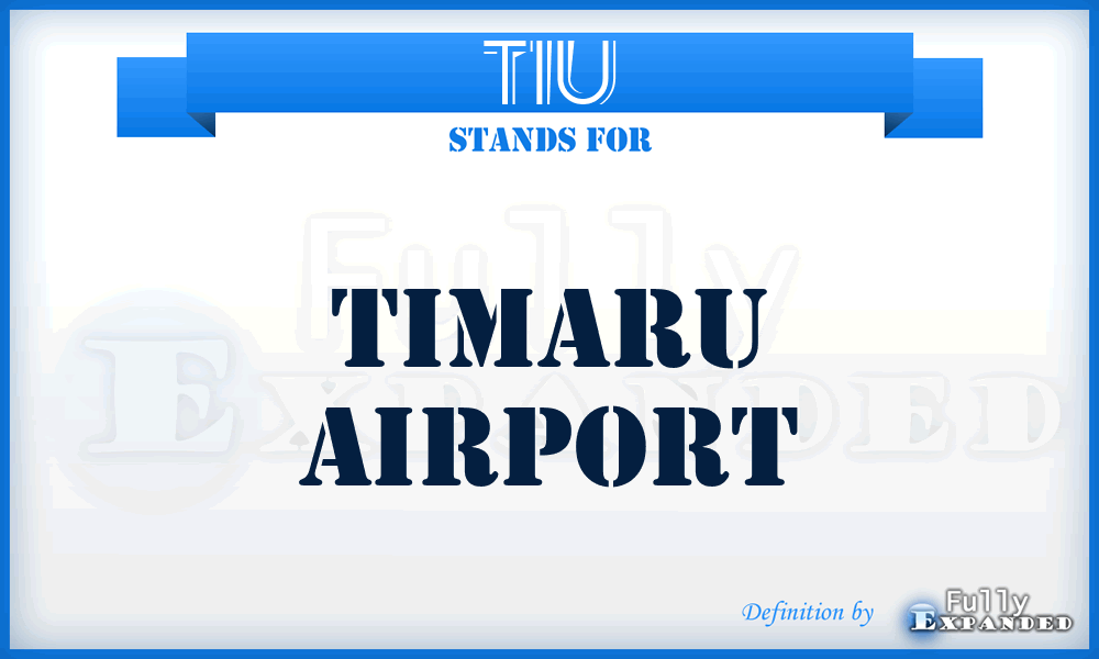 TIU - Timaru airport
