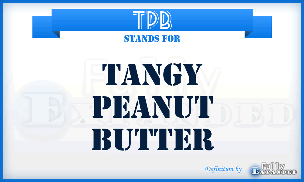 TPB - Tangy Peanut Butter
