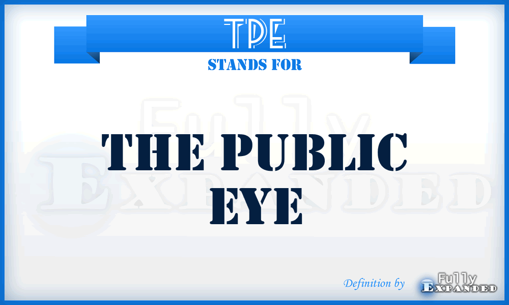 TPE - The Public Eye