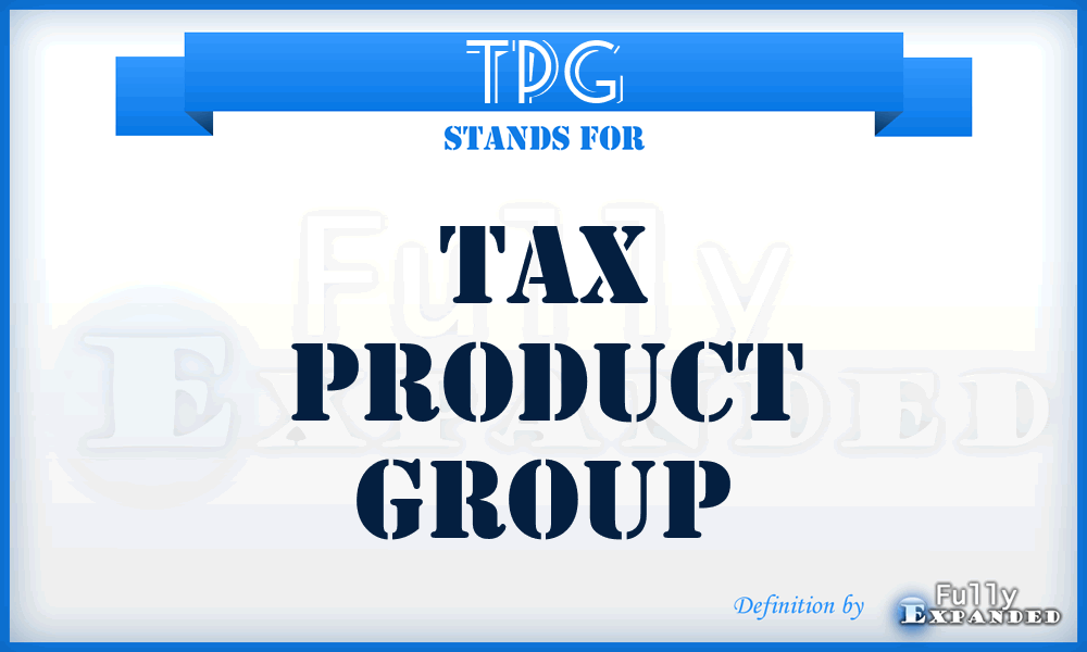 TPG - Tax Product Group