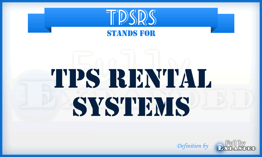 TPSRS - TPS Rental Systems