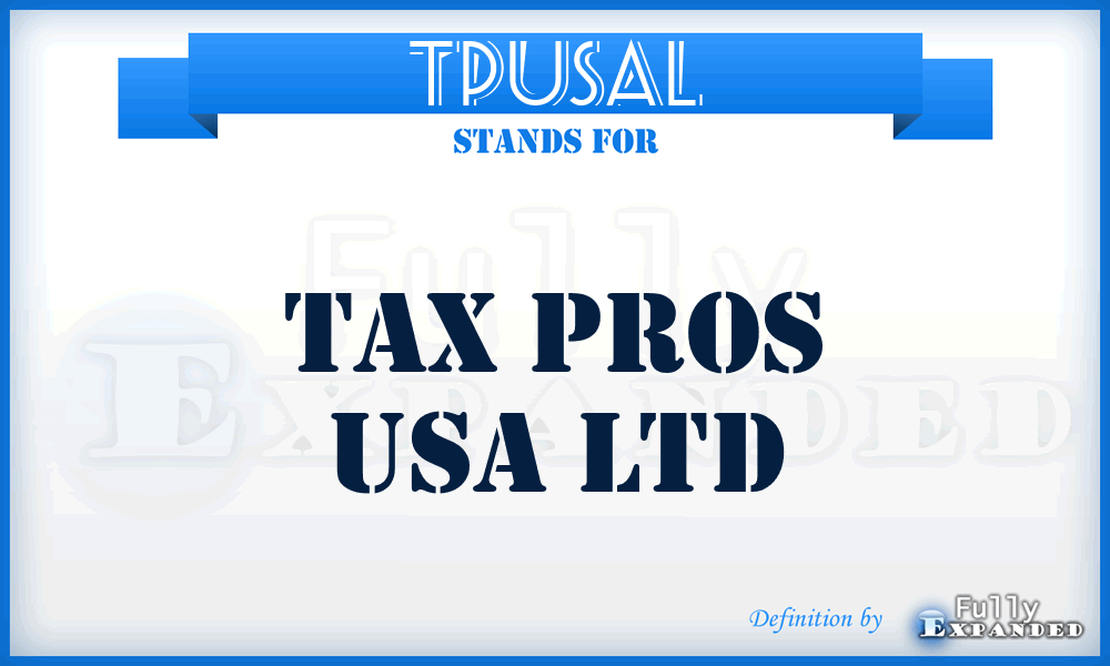 TPUSAL - Tax Pros USA Ltd