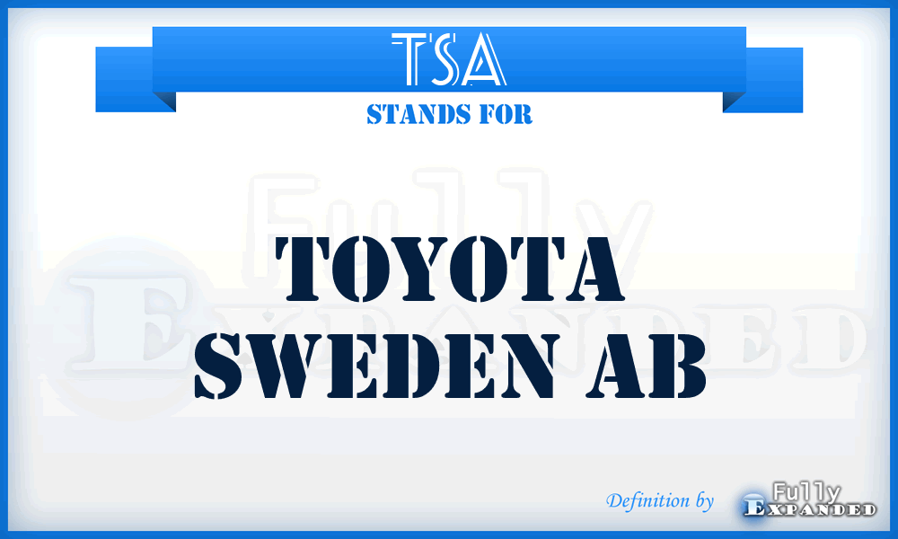 TSA - Toyota Sweden Ab