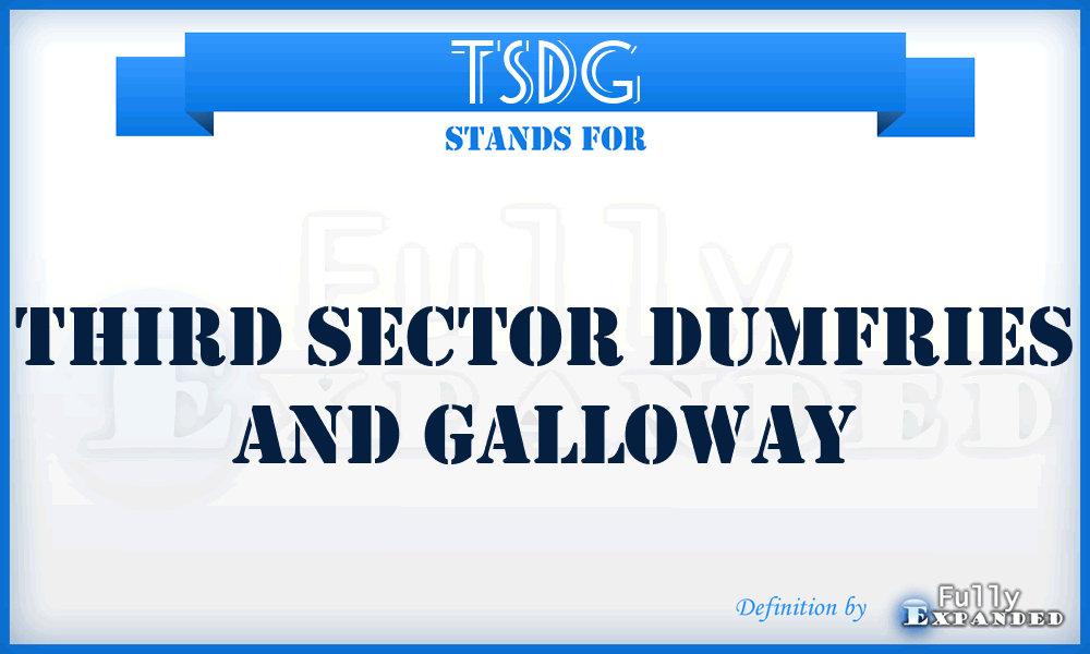 TSDG - Third Sector Dumfries and Galloway
