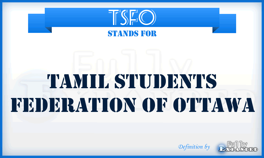 TSFO - Tamil Students Federation of Ottawa