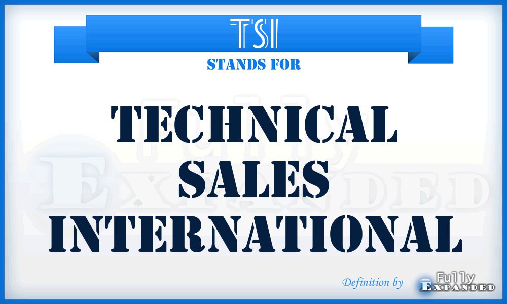 TSI - Technical Sales International