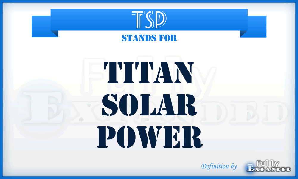 TSP - Titan Solar Power