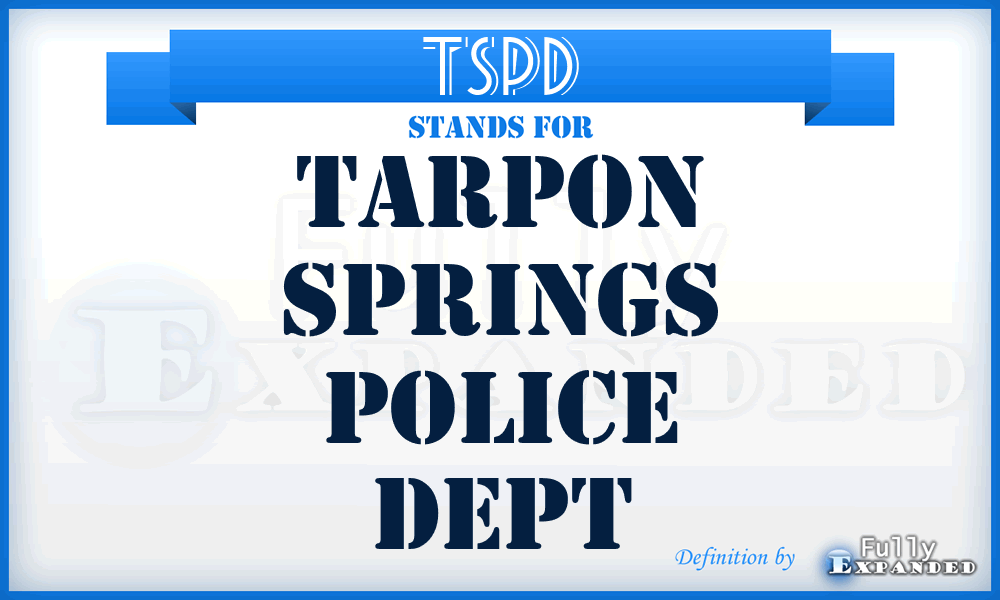 TSPD - Tarpon Springs Police Dept