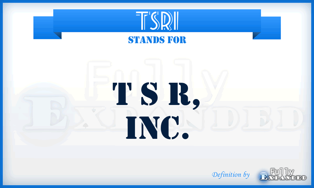TSRI - T S R, Inc.