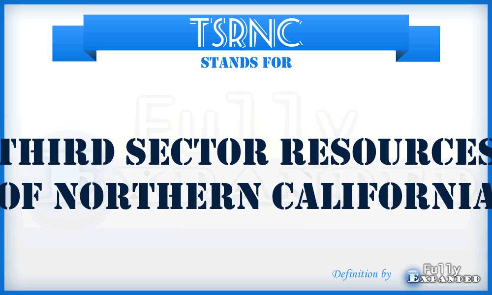 TSRNC - Third Sector Resources of Northern California