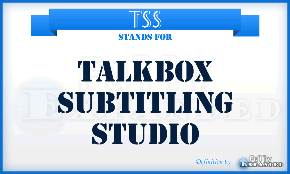 TSS - Talkbox Subtitling Studio