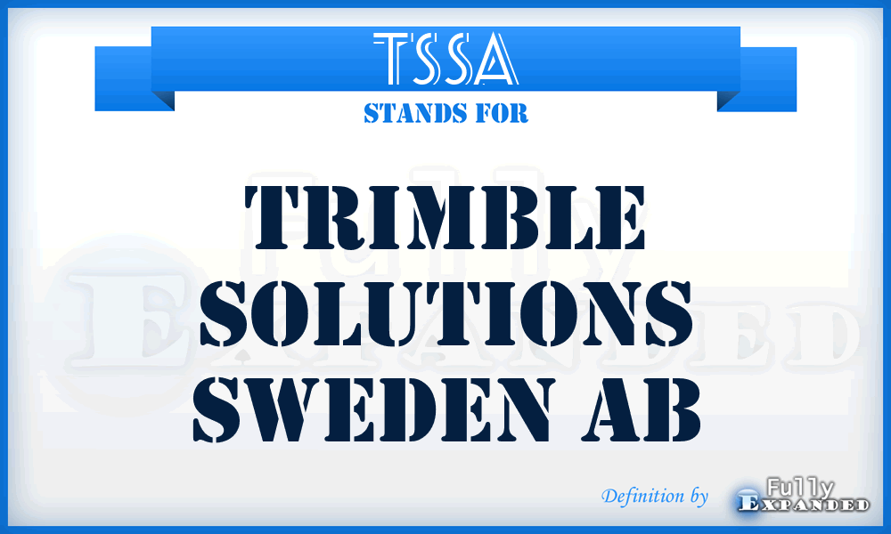 TSSA - Trimble Solutions Sweden Ab