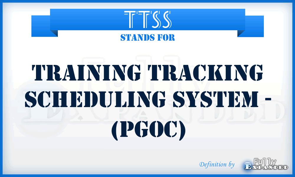 TTSS - Training Tracking Scheduling System - (PGOC)