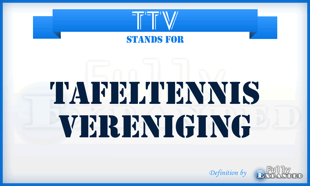TTV - TafelTennis Vereniging