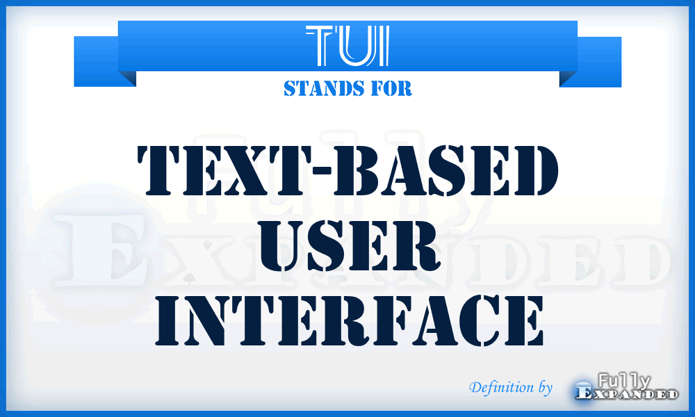 TUI - text-based user interface