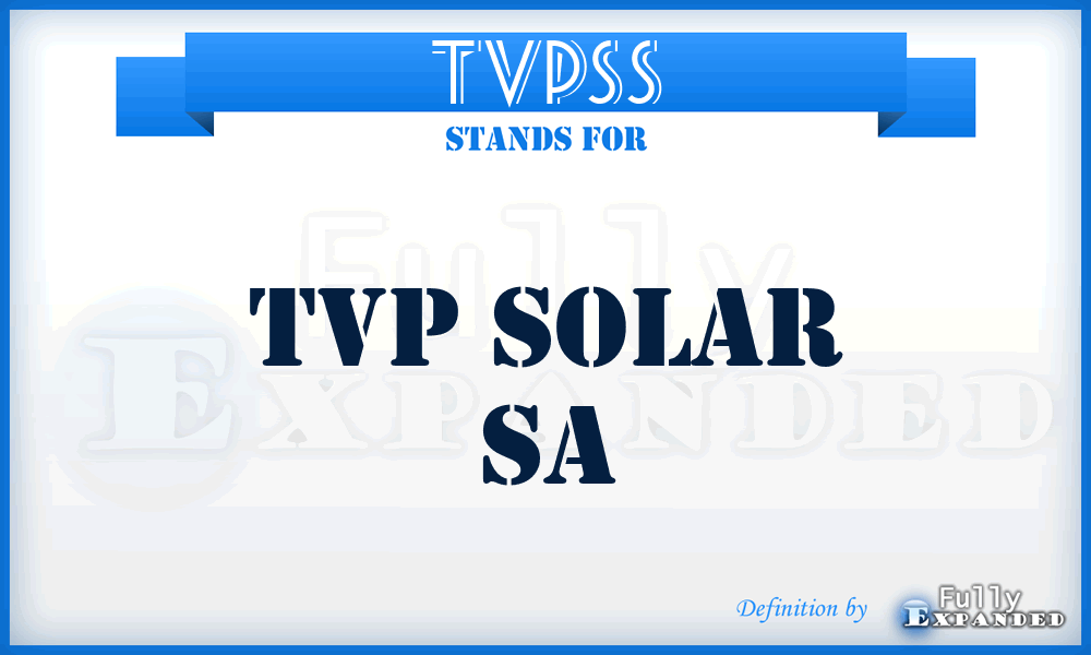 TVPSS - TVP Solar Sa