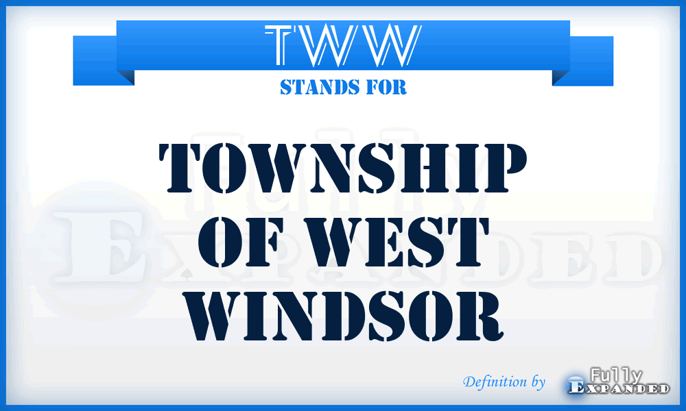 TWW - Township of West Windsor