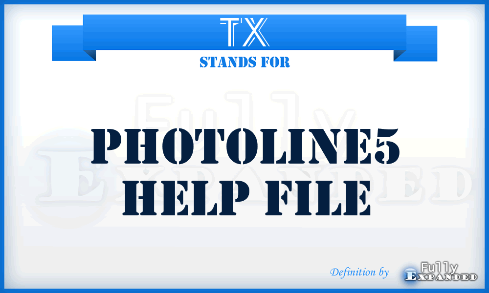 TX - Photoline5 Help File
