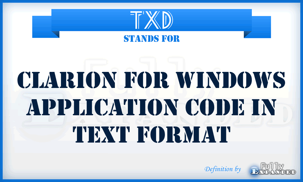 TXD - Clarion for Windows Application Code in Text Format