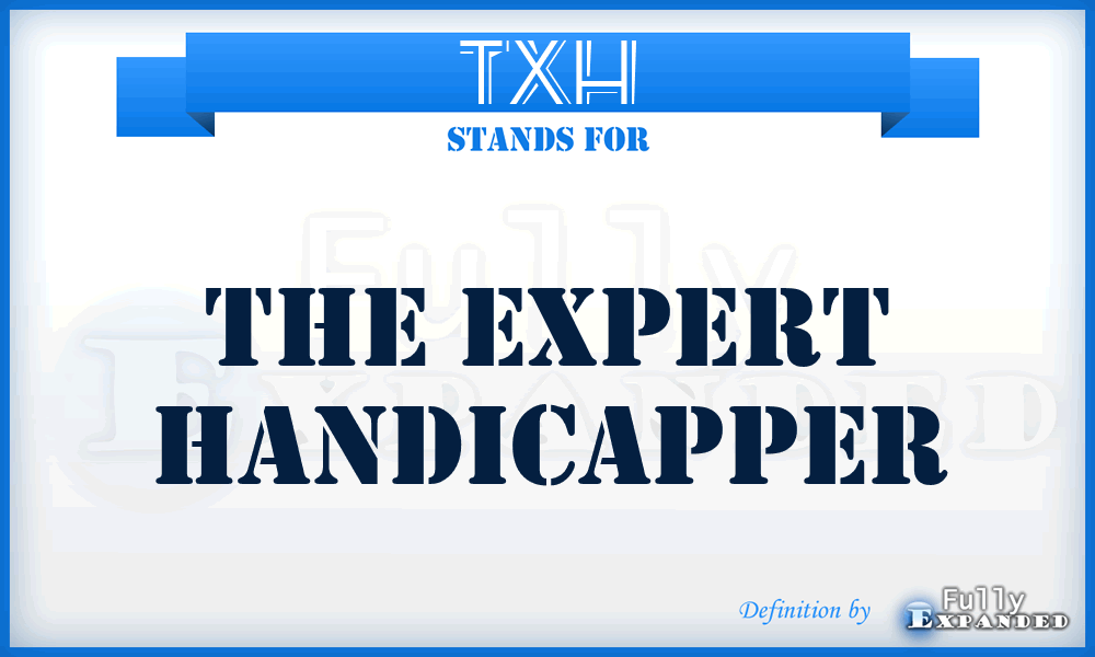 TXH - The Expert Handicapper