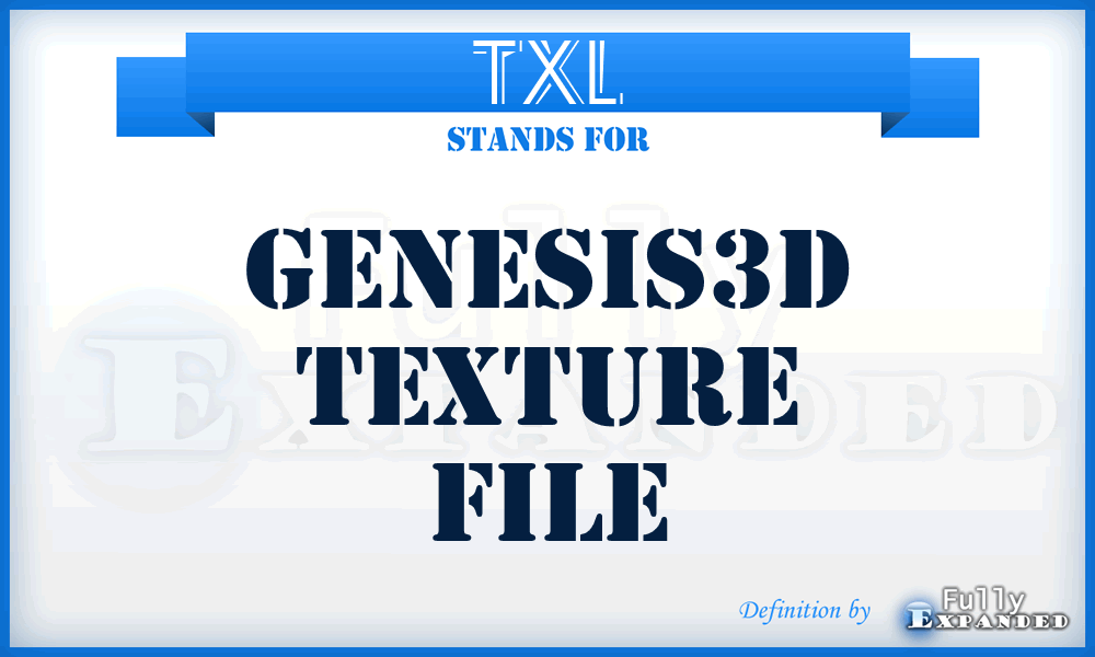 TXL - Genesis3D Texture File