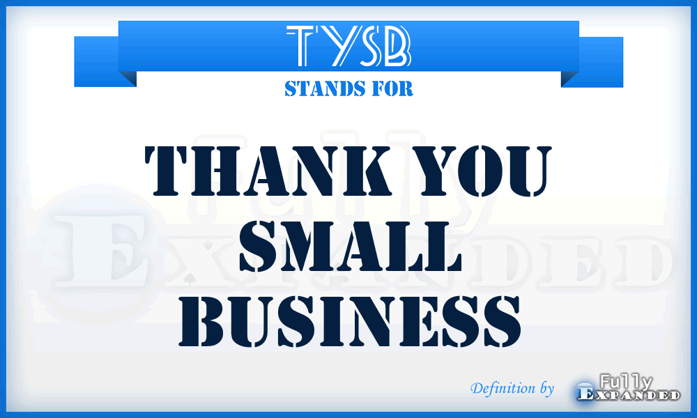 TYSB - Thank You Small Business