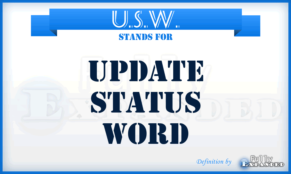 U.S.W. - Update Status Word