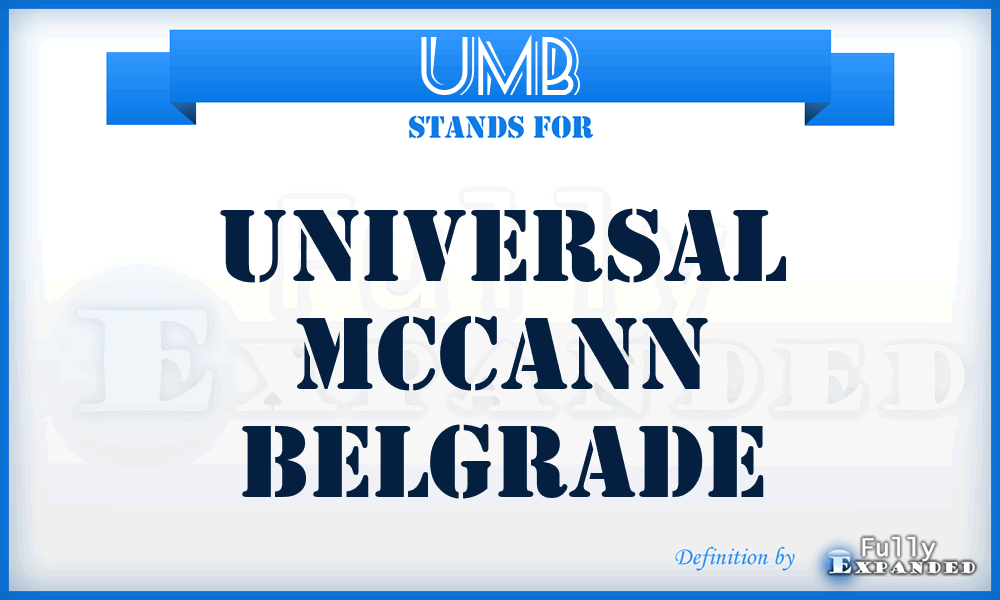 UMB - Universal Mccann Belgrade