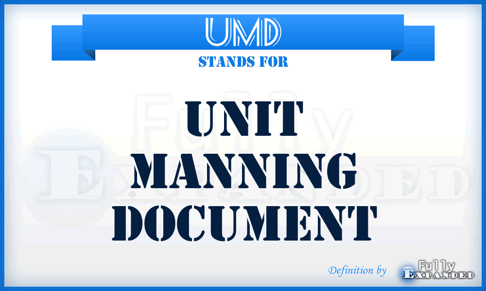 UMD - unit manning document