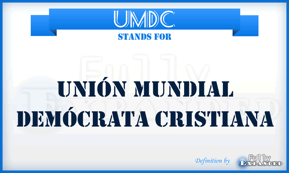 UMDC - Unión Mundial Demócrata Cristiana