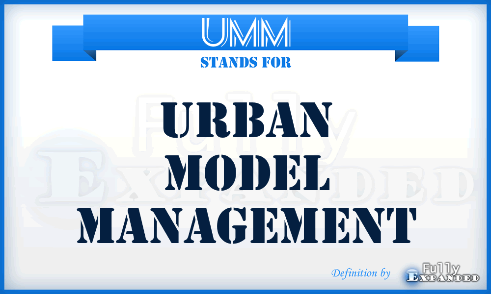 UMM - Urban Model Management
