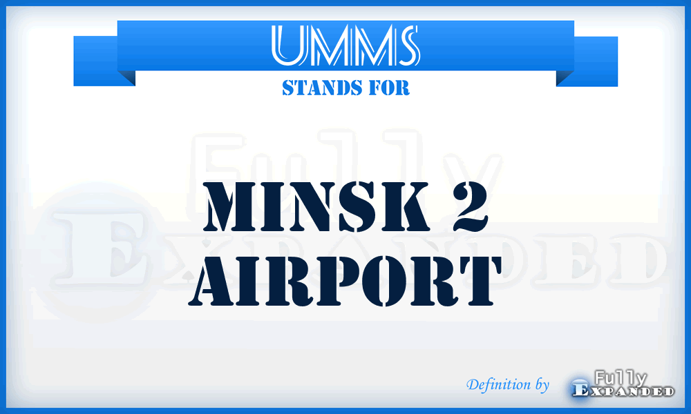 UMMS - Minsk 2 airport