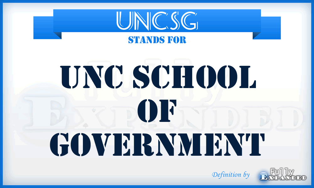 UNCSG - UNC School of Government