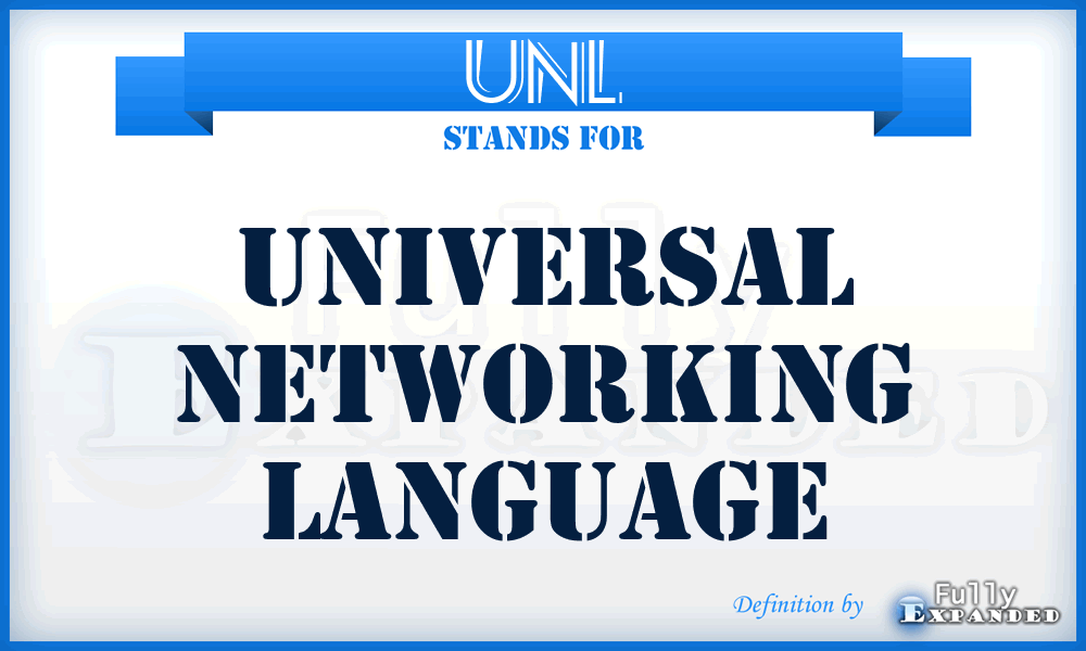 UNL - Universal Networking Language