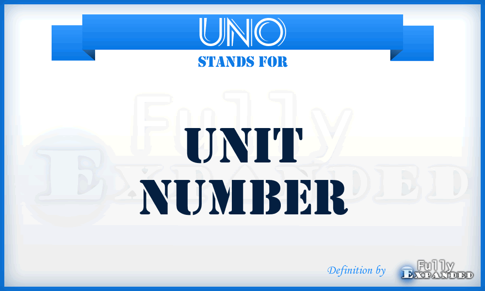 UNO - unit number