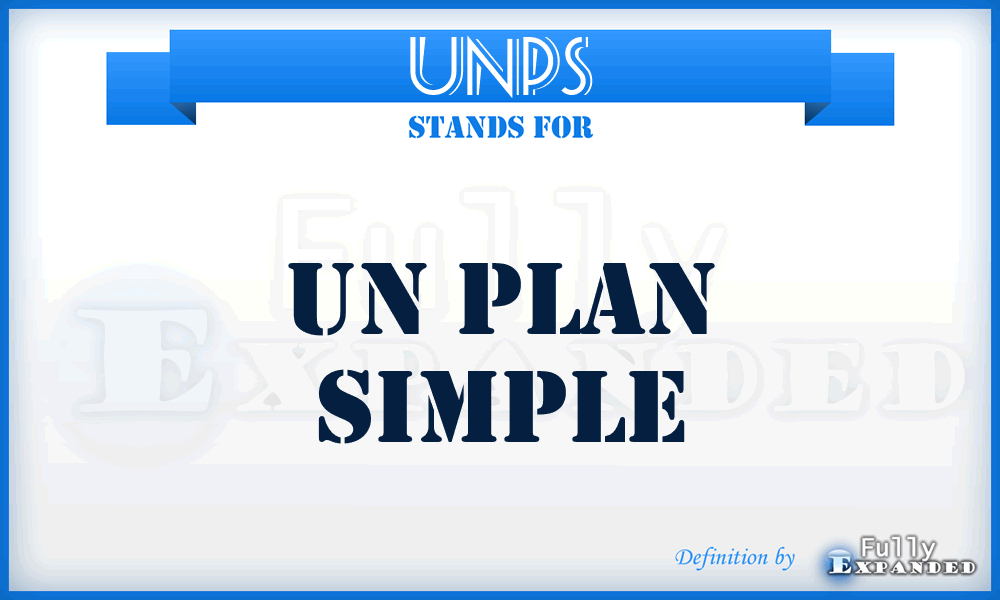 UNPS - UN Plan Simple