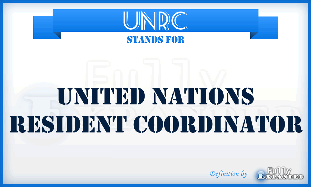 UNRC - United Nations Resident Coordinator