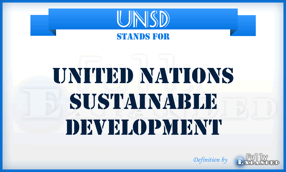 UNSD - United Nations Sustainable Development