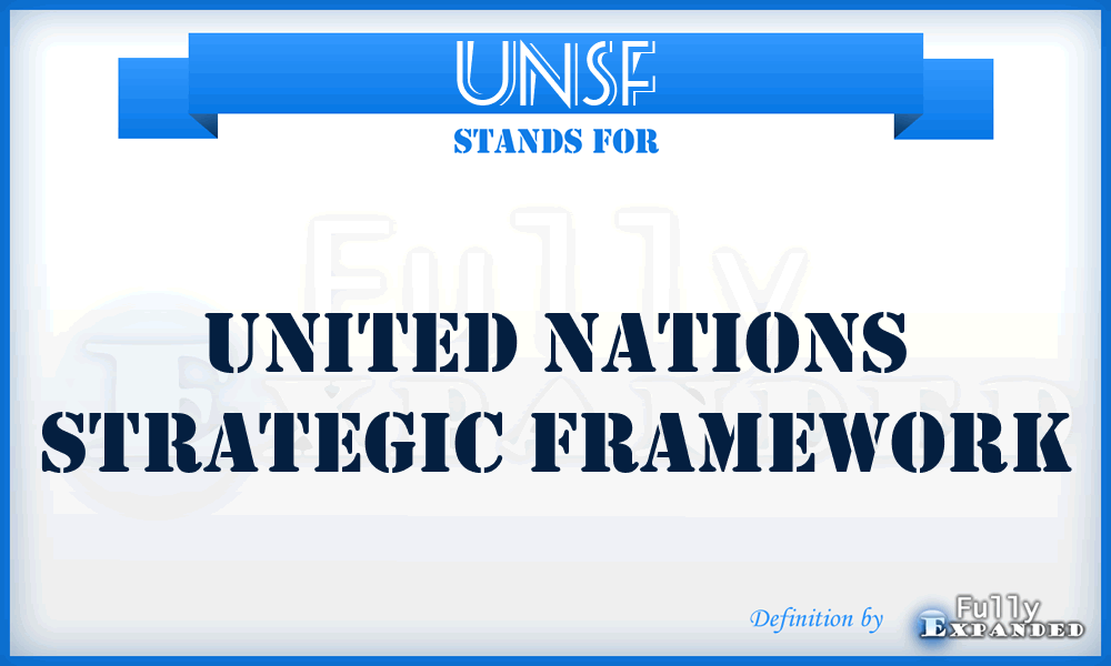 UNSF - United Nations Strategic Framework