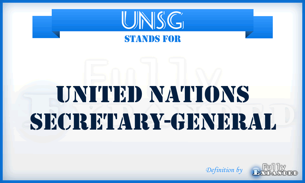 UNSG - United Nations Secretary-General