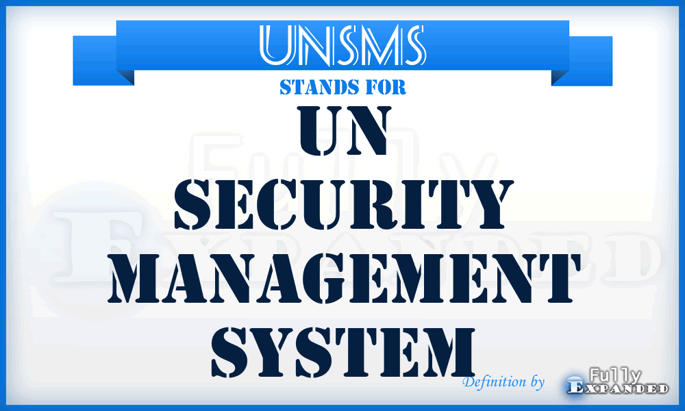 UNSMS - UN Security Management System