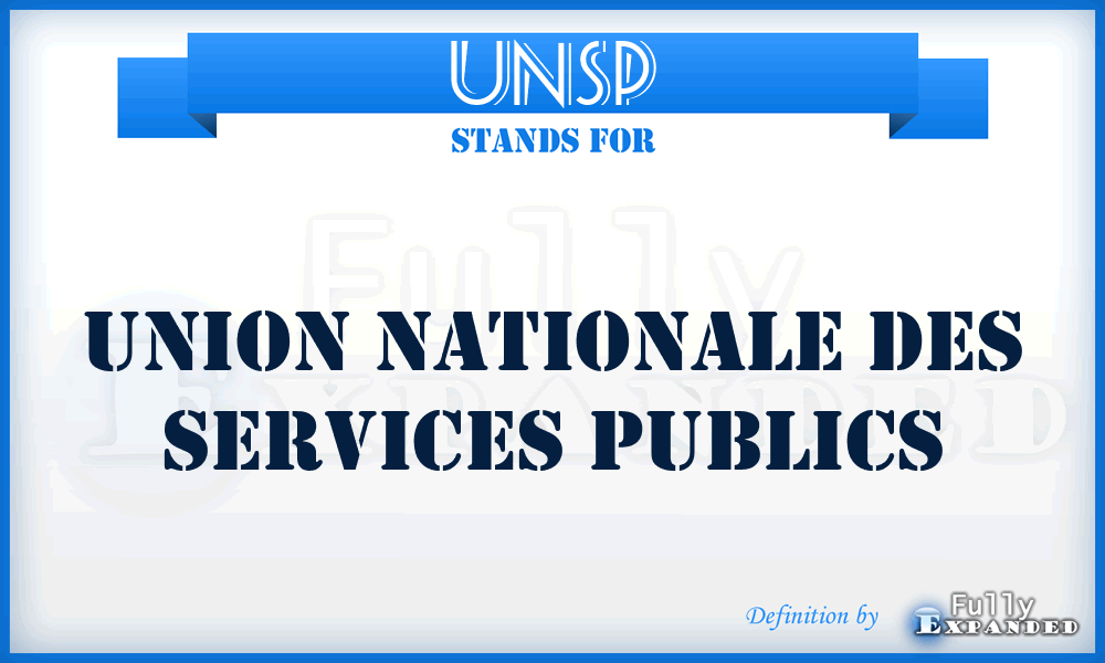 UNSP - Union Nationale des Services Publics