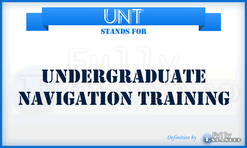 UNT - undergraduate navigation training