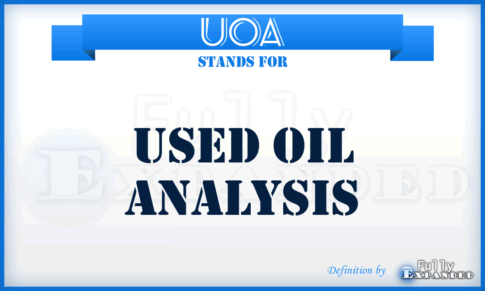 UOA - Used Oil Analysis